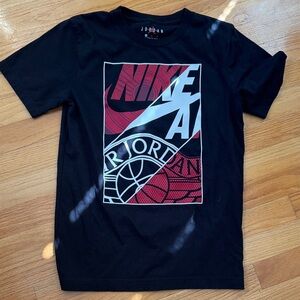 Nike Black Tee with Red & White‎ Jordan Graphic